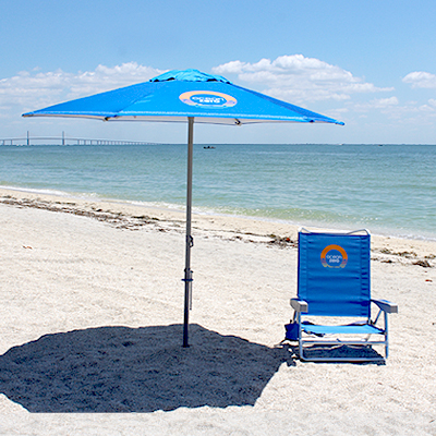 Ocean Zero Blue Market Umbrella and Chair
